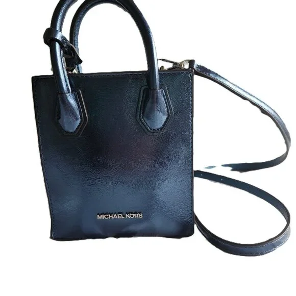 Mercer Extra-Small Patent Crossbody Bag Metallic Teal Blue - Picture 5 of 16